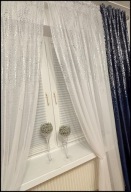 Firana Srebrny Deszcz 2 st. x 150 cm szer. x 250 taśma