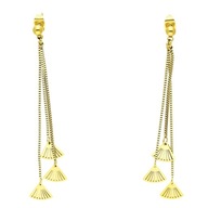 49945 Kolczyki złota stal chirurgiczna wachlarze na łańcuszkach