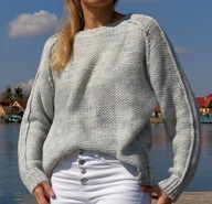 sweter damski szary klasyczny rozmiar S/M Beautifulsweater