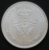 Dania 5 koron 1960 - srebrne wesele - srebro