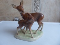 Sarna z Jelonkiem sygnowana figurka