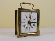 Zegar Kominkowy KARECIAK MOSIEZNY Budzik Francuski BREVETE Porcelanowa