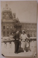 WIEDEŃ, CIESZYN - Cieszyniacy pod pomnikiem Marii Teresy we Wiedniu w 1910