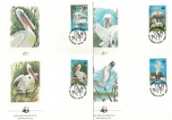 7-FDC59- Rumunia, WWF, Pelikany,1984r