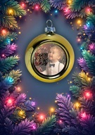 Bombka złota z Twoim personalizowanym nadrukiem i kodem QR do kolędy