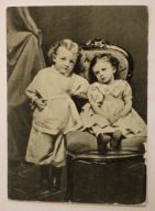 WŁODZIMIERZ ILJICZ LENIN z siostrą Olgą w 1874 roku CZYSTA, STARA, 1965 rok