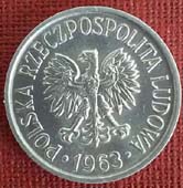 POLSKA - 5 groszy 1963 Al.