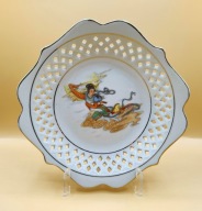 AŻUROWA misa ŚLICZNA scenka SYGNOWANA porcelana