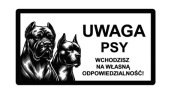 Tabliczka uwaga zły pies Cane Corso PITBUL AMSTAFF różne wzory