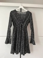 SHEIN_CZARNA SUKIENKA W BIAŁE KWIATKI 36 STAN BDB