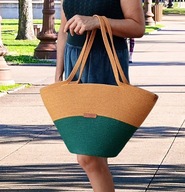 Torba koszyk miejski na ramie pleciony NA ZAMÓWIENIE ze sznurka M DUO 1/2