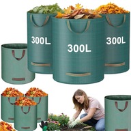 DUŻY MOCNY WOREK OGRODOWY KOSZ NA LIŚCIE TRAWĘ ODPADY Z UCHWYTAMI 300 L