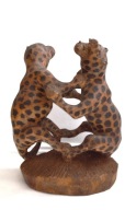Gepardy rzeźba drewniana 37cm