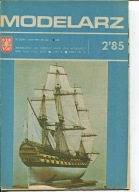 Modelarz 2/1985 ORP Miner,statek Olimpia,Tarpan