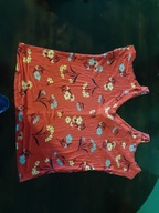 Koszulka bluzka 36 F&F czerwona w kwiaty wiskoza raglan super