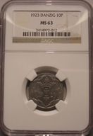 WMG - 10 fenigów 1923 MS 63 NGC