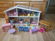 DUŻY DOMEK DLA LALEK Z MEBELKAMI WYPOSAŻENIE DUŻO