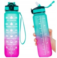 BUTELKA NA WODĘ BIDON PINK BLUE MOTYWACYJNA Z BLOKADĄ 1L