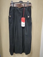 Spódnica sztruksowa długa czarna r. Plus Size, ROSA 99 Italy !!!