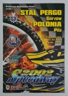 PROGRAM STAL PERGO GORZÓW - POLONIA PIŁA 1.IV.2002