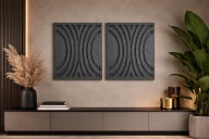 Ażurowy obraz drewniany | Styl boho / japandi wielkość: 48x68cm, 1 szt