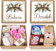 PREZENT NA DZIEŃ BABCI I DZIADKA DLA DZIADKÓW ZESTAW KOSZ PREZENTOWY 2szt.