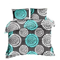 pościel z bawełny 200x220 + 2x50x60 guzik B 121 dmuchawce turkus