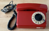 CZERWONY TELEFON TULIPAN RWT ANALOGOWY Z TARCZA LATA 80 SPRAWNY APARAT PRL