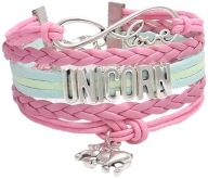 Skórzana bransoletka - Jednorożec + zawieszka 02
