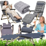 LEŻAK OGRODOWY METAL DC01-GD-GR – KOMFORTOWY I ROZKŁADANY SZARY