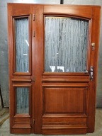 DRZWI Zewnętrzne Drewniane Sosnowe z Doświetlem Wejściowe 143x206cm