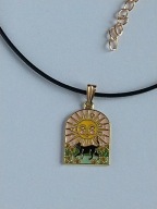 Naszyjnik rzemyk z zawieszką wisiorek kot kotek koty choker boho