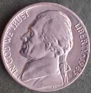 5 centów - 1985 "D" USA - T. Jefferson - Denver