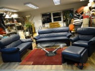 Zestaw / MARKOWY / 100 % skóra naturalna / 3+2+1+puf