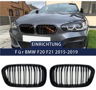 GRILL ATRAPA NERKI BMW 1 F20 F21 PODWÓJNE SZCZEBLE CZARNY MAT M1
