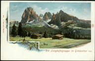 Die Langkofelgruppe im Grödenthal Tirol 1900 Litho