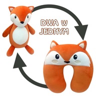 Lisek 2 w 1 Poduszka podróżna 2w1 rogal pod kark do samolotu samochodu miś