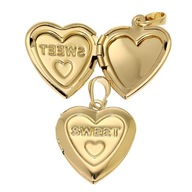 86105 Zawieszka stal chirurgiczna 316L pozłacana 18k sekretnik serce