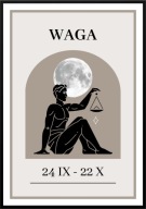 A2 PLAKAT OBRAZ ZNAK ZODIAKU WAGA, NATURA, HOROSKOP, DO DOMU, NA PREZENT