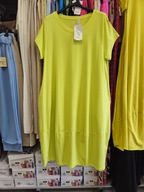 Sukienka limonka r. Uni Italy, bawełna midi !!!