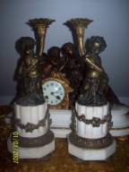 -PROMOCJA--[@67] Brąz Marmur Pałacowy Zegar Kominkowy XIXw