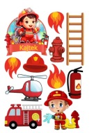WYDRUK CUKROWY NA MASIE CUKROWEJ STRAŻ POŻARNA STRAŻAK + GRATIS TEKST IMIĘ