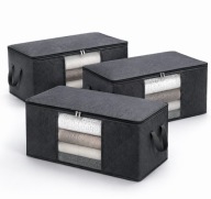 Organizer na ubrania 3x 35L do szafy pościel składany duży box