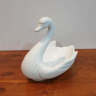 Porcelanowy Łabędź Misa Patera Biała 19x22 cm