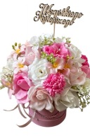 Flower box XL kwiaty mydlane róże bukiet prezent urodziny róż dzień kobiet