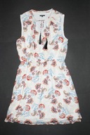 WAREHOUSE_Piękna SUKIENKA_biała kwiaty ornament zwiewna pompony BOHO_42