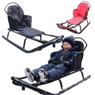 SANKI METALOWE DLA DZIECI DOROSŁYCH NA KULIG 150KG OPARCIEM MATERACEM PASY