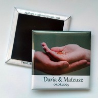 Foto Magnes 5x5 Pamiątka Prezent Ślub Wesele 10 szt