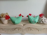 ZABAWNE KURY KURKI Z MATERIAŁU- komplet 2 sztuki