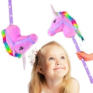 KOŃ NA KIJKU HOBBY HORSE FIOLET GŁOWA NA KIJKU DO GALOPOWANIA Z DŹWIĘKIEM